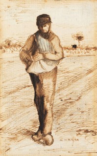 The Sower (1881), Painting by Vincent Willem van Gogh (born 30 March 1853 in Groot-Zundert, died 29