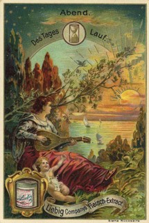 Picture series of the day Run, evening, Liebig picture, digitally restored reproduction of a