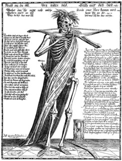 Symbolic leaflet to death, 17th century, Germany, Europe, Historische Zeichnung, symbolisches