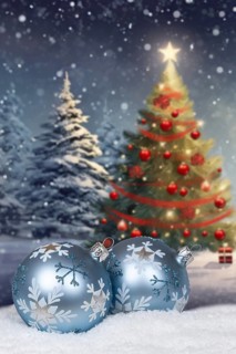 Christmas card for Christmas with Christmas baubles card and text free space copyspace decoration