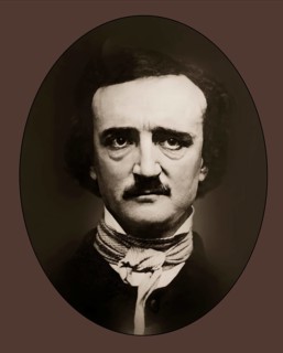 Portrait of Edgar Allan Poe, 1809 – 1849, American writer, digitally edited according to a