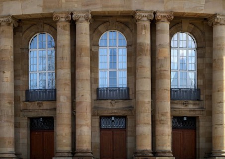 Rounded portico, entrance front, Württembergische Staatstheater, Staatsoper, Opernhaus, Großes