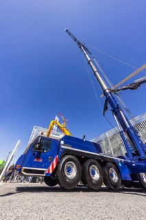 Mobile crane Liebherr Ltm 1650-8.1. BAUMA Munich, 34th World's Leading Trade Fair for Construction