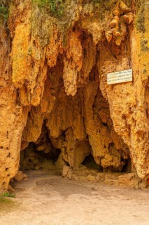Panther Cave next to La Caprichosa waterfall in the Monasterio de Piedra Natural Park, Aragon,