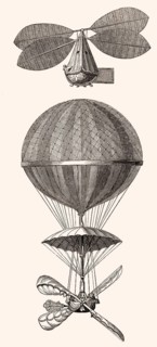 Ballonfahrt in Paris am 2. März 1784 in einem Wasserstoffgasballon, Pierre Nicolas Blanchard,