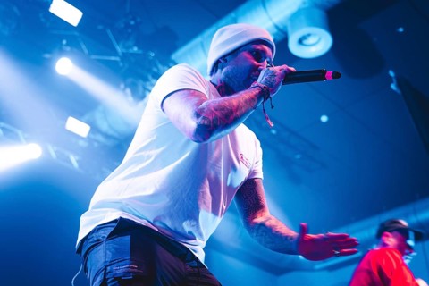 Rapper Daniel Schneezin Schneider from 257ers live at Huxleys Neue Welt in Berlin 17.03.2026