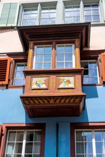 Bay window in the old town, Zurich, Switzerland