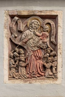 Relief stone, United Hospitals, Hildesheim, Lower Saxony, Germany