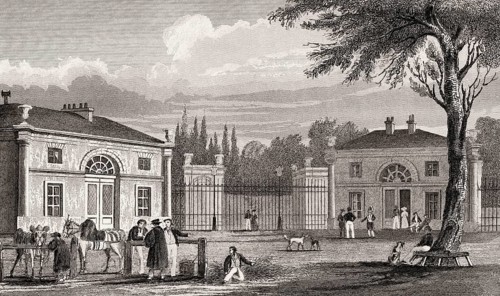 The château de Neuilly, Neuilly-sur-Seine, France, antique steel engraved print, 1831