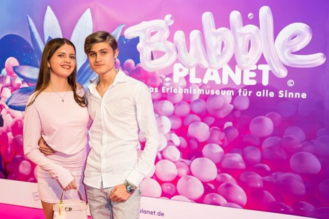 Leni Summer and Tyler von Jascheroff at the opening of Bubble Planet - The Adventure Museum for All