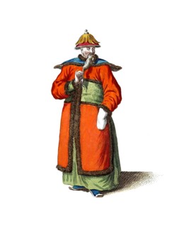 Historical clothing, fashion over time, The winter robe of a Chinese mandarin in 1700, China,