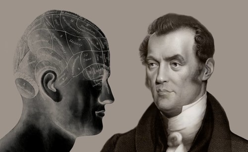 Johann Gaspar Spurzheim, 1776 – 1832, German physician and phrenologist with a Phrenological Chart,