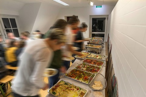 Buffet guests prepared according to recipes of Lebanese cuisine, Bavaria, Germany