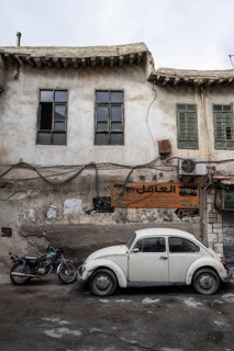 Damascus, Syria. December 10th 2025. Narrow streets and traditional houses in old Damascus, a