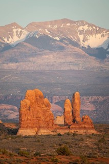 Stunning landscape of Arches national park with unique rock formations set against a backdrop of
