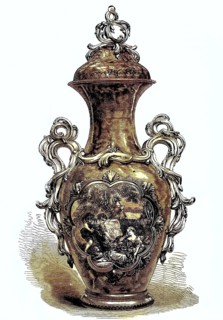 Chelsa vase, silver vase after a model by John Flaxman, 1807, England, Historic, digitally restored