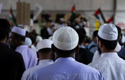 07 April 2025- Gazipur, Bangladesh: The general public, many of whom are wearing traditional Muslim