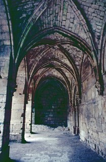 Vestibule of the Great Hall, interior view, cross-ribbed vault, castle, Krak des Chevaliers, Homs,
