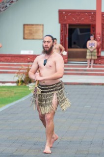 Maori welcome dance performance, Te Puia, Rotorua, Bay of Plenty, North Island, New Zealand