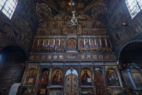 Altar of the St. George Orthodox Church, around 1500, wooden church, Drochobych, Ukraine