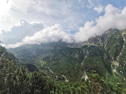 Impressive mountain range with dramatic cloud formations, Zakopane, hiking in the High Tatras