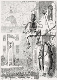 Caricature on the execution of Louis XVI, the Zenith of French Glory, James Gillray, 1793