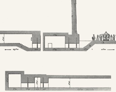 Rekonstruktion von Madghacen oder Medracen, einem königlichen Mausoleum-Tempel der numidischen