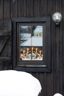 Wooden window with light arch, Frohnau, Annaberg-Buchholz, Ore Mountains, Saxony, Germany