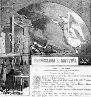 Chapter, verse, Matthew Gospel, New Testament, Bible, historical illustration 1850