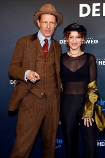 Alexander Scheer and Kristin Suckow at the premiere of FITZEKS DER HEIMWEG at the Delphi Filmpalast