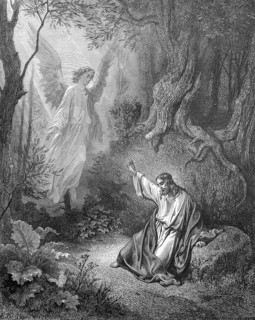 Jesus on the Mount of Olives, Jesus prays in the garden of Gethsemane, Luke chapter 22, verse 41,