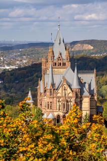 Drachenburg Castle, on Drachenfels, a mountain in the Siebengebirge on the Rhine between Bad Honnef