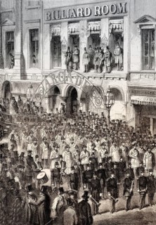 Congratulatory visit from New York firefighters to new President of the Union, 1857