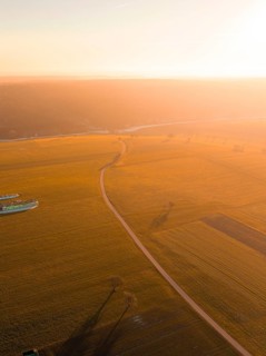 Extensive fields in the light of the sunset, long shadows and warm colours, Obergaugstett, Calw