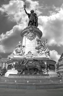 Monument to the Glory of the French Republic, black and white, Paris, France