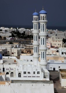 View of the mosque and the city of Sur, Oman