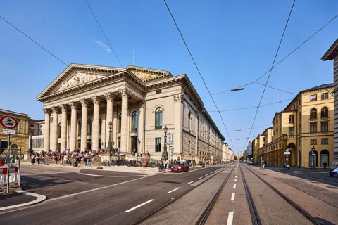 National theatre, historic opera house, classicism style, architect Karl von Fischer, entrance,