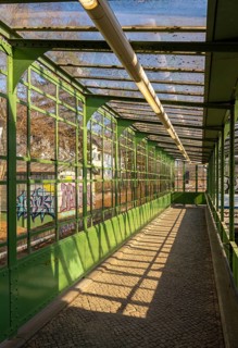 Historic architecture at the entrance to the Lichterfelde West S-Bahn station, Berlin, Germany