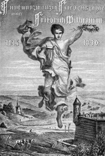Symbolic image, 25 years of peace under Frederick William III, Hohenzollern King, mountainous