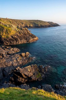 Coastal landscape at Botallack Mine, also known as Crown Mine. The ruins of Wheal Edward in the