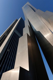 Sculpture in front of Azenio Business Centre, banking district, Westend, Frankfurt am Main, Hesse,