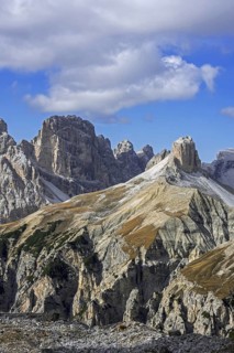 The mountain peaks Croda dei Rondoi and Torre dei Scarperi, Schwabenalpenkopf in the Sexten
