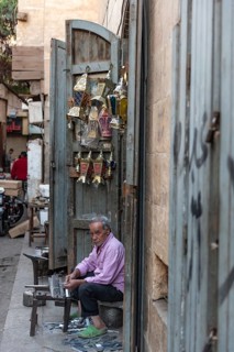 Cairo, Egypt. December 5th 2022 Traditional Egyptian ramadan lamps for sale at a workshop in the