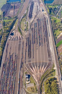 Maschen marshalling yard, aerial view, Lower Saxony, Germany