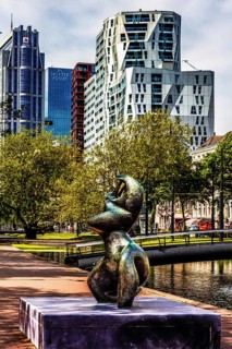 Sculpture The Great Musician playing a lyre, by Henri Laurens, 1938, at Westersingel, Rotterdam,