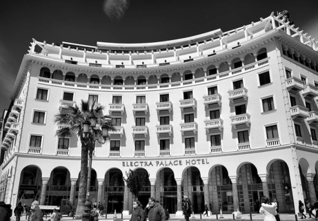 Electra Palace Hotel, Platia Aristotelous, Aristoteles Square, black and white, Thessaloniki,