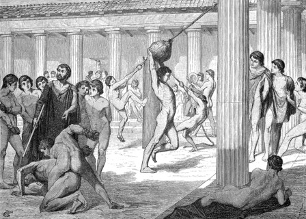 Young Spartans Exercising at Sparta, a prominent city-state in ancient Greece