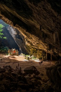 Temple in a stalactite cave, Phraya Nakhon Cave, Khao Sam Roi Yot National Park, Hua Hin, Prachuap