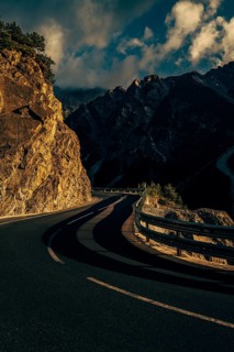 Hahntennjoch pass road in Tyrol in Lechtal, Austria