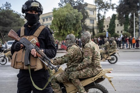 Damascus, Syria. December 8th 2025. The Syrian transitional government stages a military parade at